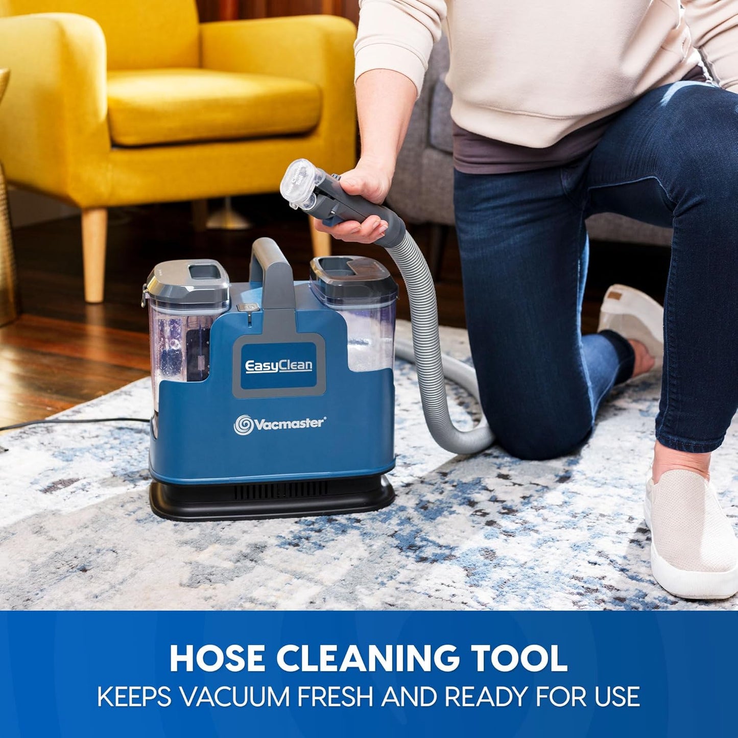 Vacmaster SCB0501 Washing Vacuum Cleaner, Carpet Cleaner, Upholstery Cleaner | for Sofa, Rug, Upholstery, Car | Wet Dry Vacuum Cleaner with Strong Suction Power, Blue
