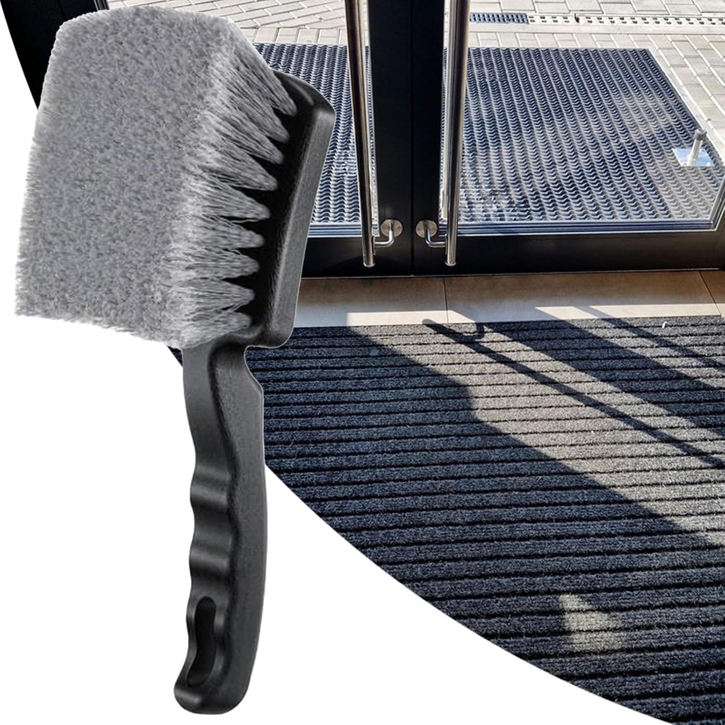 Tire Cleaning Brush, Car Detailing Tool, 9.45 Inches Long Bristle Scrubber, Convenient No Scratch Washing Accessory for Auto Truck Motorcycle Floor Mat Rim Maintenance Tasks