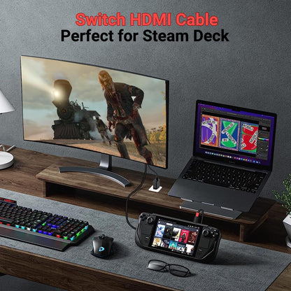 USB C to HDMI Adapter Cable for Nintendo Switch Dock,6FT/1.8M Switch Docking Station for TV with 4K Switch Dock HDMI Cable, 100W Switch Charging Dock- Black with Red