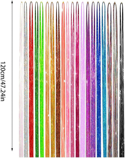 Kit Fili Luminosi Per Capelli | Set Capelli Fatati Con Filo Luccicante | Accessori Glitter Termoresistenti Per Cosplay Completi Di Attrezzi Per Natale Capodanno Matrimoni Feste A Tema Compleanni