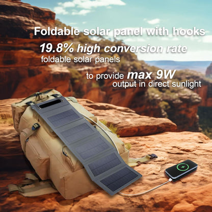 innowa 2-in-1 Solar Charger Power Bank, 9W High Efficiency Detachable Solar Panel, 10000mAh Portable Battery Pack, 15W Wireless, 20W PD, 18W QC3.0 Fast Charging, Dual USB for Hiking