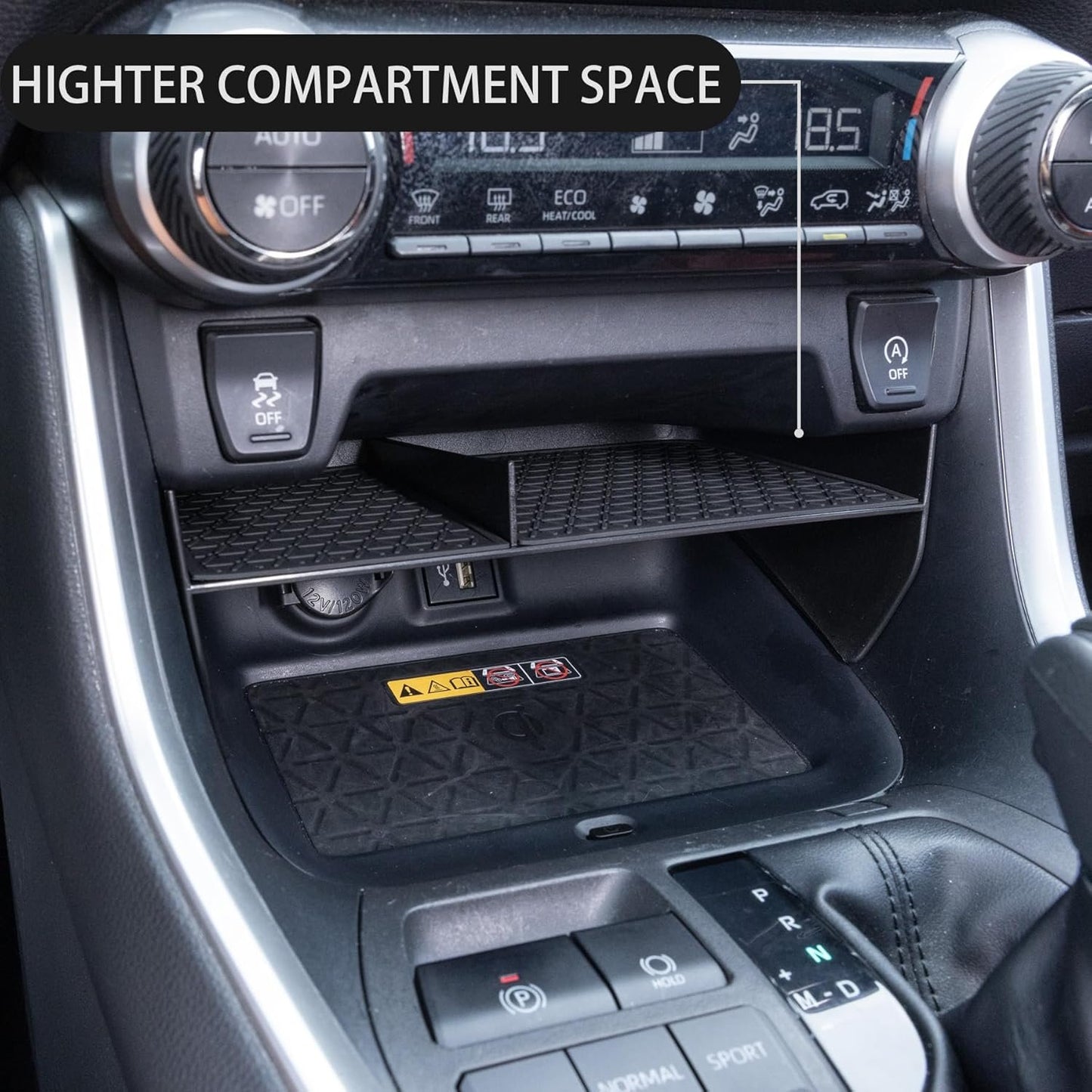 2PCS Center Console Organizer Compatible with 2019-2024 2025 Toyota Rav4 Interior Accessories, Gear Shift Storage Tray Secondary Box Insert Divider