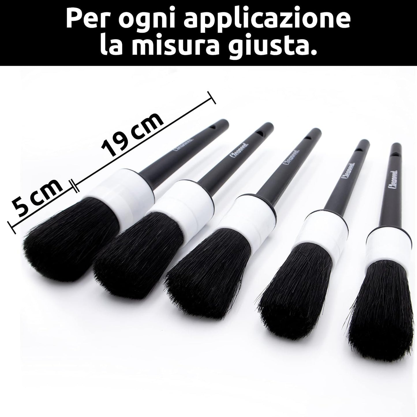 PREMIUM Detailing Brush Set [5 Pcs] - Gentle and Easy Cleaning - Universal Use - For Alloy Wheels, Car Interiors, Motorcycles - Cleaning Brush, Detail Brush