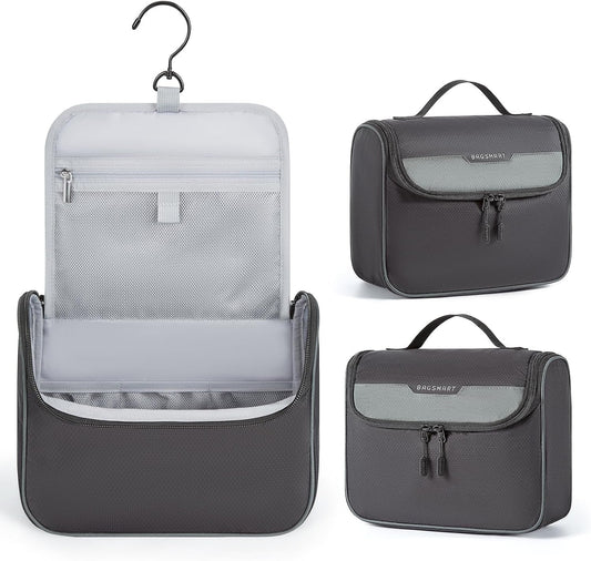 BAGSMART Hanging Toiletry Bag for Men - Travel Toiletry Organizer Kit with Water-resistant Shaving Bag for Travel Size Essentials Accessories, Door Room Essentials, Black, Travel