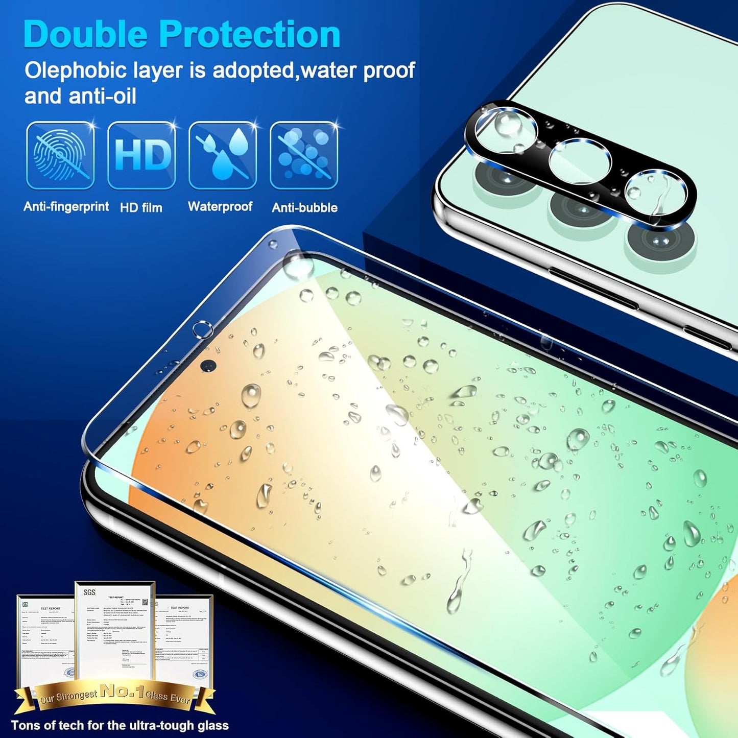 [3+3 Pack] for Samsung Galaxy S24 FE Screen Protector, 9H Tempered Glass, Ultrasonic Fingerprint Compatible, HD Clear Case Friendly for Samsung S24 FE Tempered Glass Screen Protector 5G