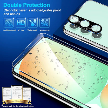 [3+3 Pack] for Samsung Galaxy S24 FE Screen Protector, 9H Tempered Glass, Ultrasonic Fingerprint Compatible, HD Clear Case Friendly for Samsung S24 FE Tempered Glass Screen Protector 5G
