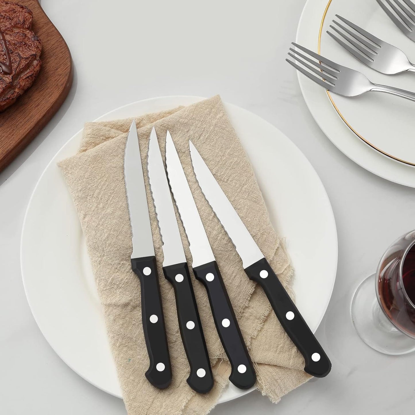 BEWOS 72 Pieces Cutlery Set for 12, Silverware Sets with Steak Knives, Stainless Steel Cutlery, Mirror Polished Flatware Set, Knife, Spoon and Fork Set, Silverware, Dishwasher Safe Utensil Set
