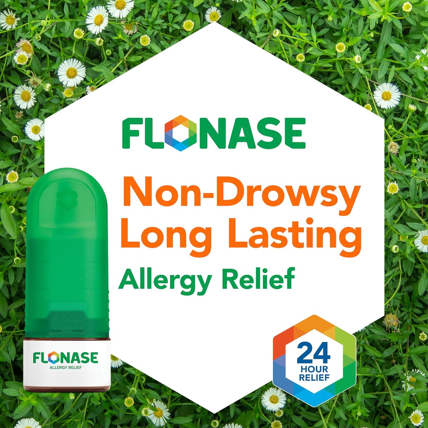 Flonase Allergy Relief Nasal Spray, 24-Hour Non-Drowsy Multi-Symptom Relief 144 Sprays, Bonus Pack of Tissues