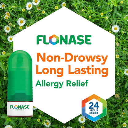 Flonase Allergy Relief Nasal Spray, 24-Hour Non-Drowsy Multi-Symptom Relief 144 Sprays, Bonus Pack of Tissues