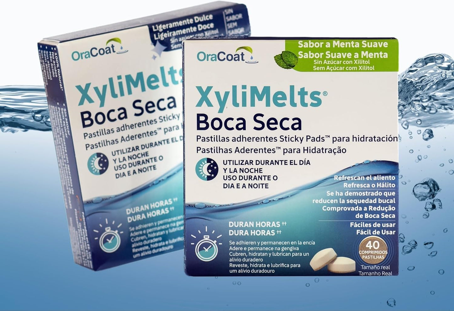 OraCoat XyliMelts 40 Adhesive Pads Against Caries and Oral Dryness - Mild Mint