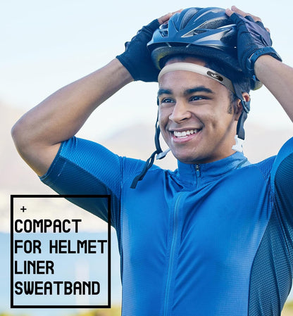 HiRui Sports Silicone Sweatband, Headband with Sweat-Guiding Channels Away from Eyes, Soft and Flexible, Universal Fit with Elastic Strap, Helmet-Compatible