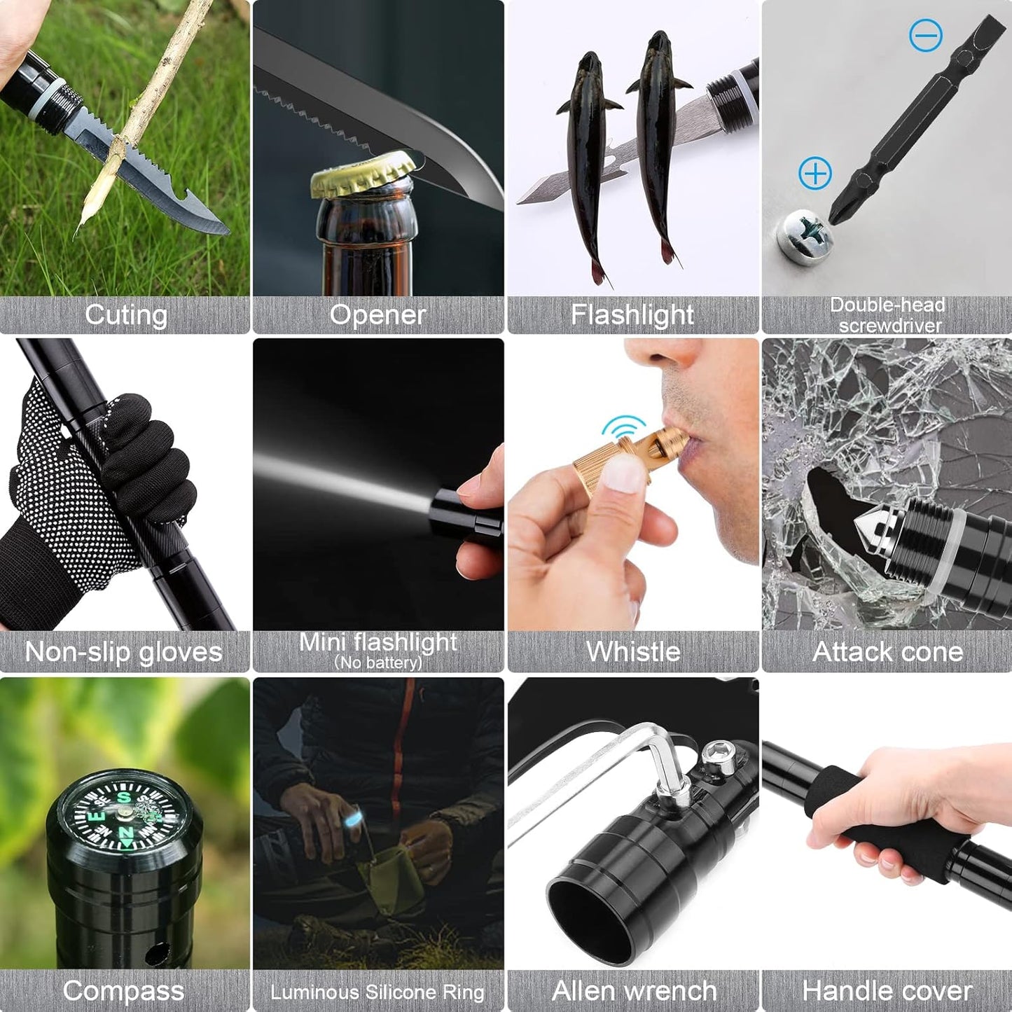 Survival Shovel Axe Multitool, Fixm Folding Shovel Hatchet Survival Tool Camping Tool Kit with Storage Box, Great for Outdoors, Camping, Hiking and Car Emergency