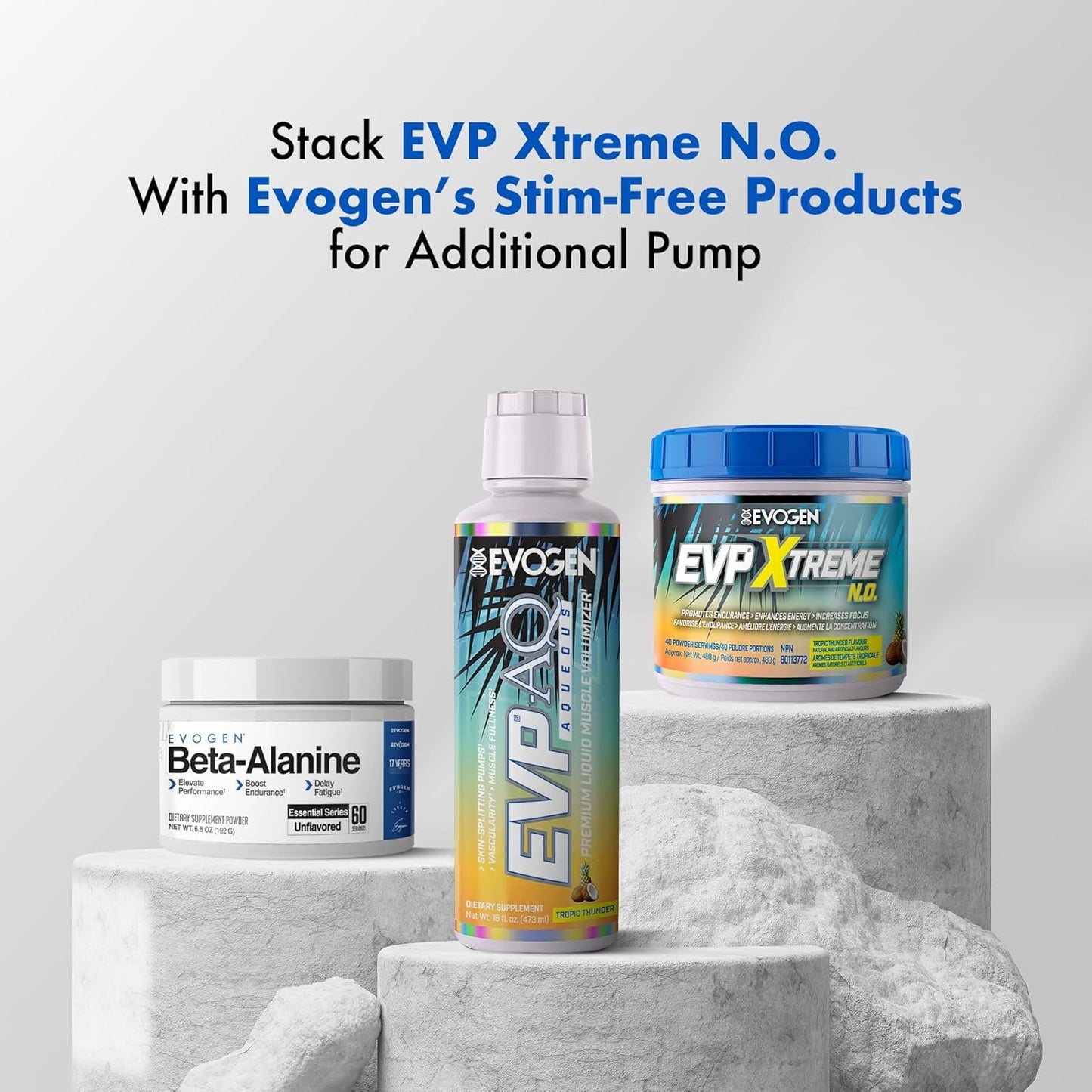 Evogen EVP Xtreme NO - Pre-Workout | Muscle Pump, Energy & Focus, Boosts Nitric Oxide | Arginine Nitrate, L-Citrulline, Natural Caffeine | Tropic Thunder | 40 Servings