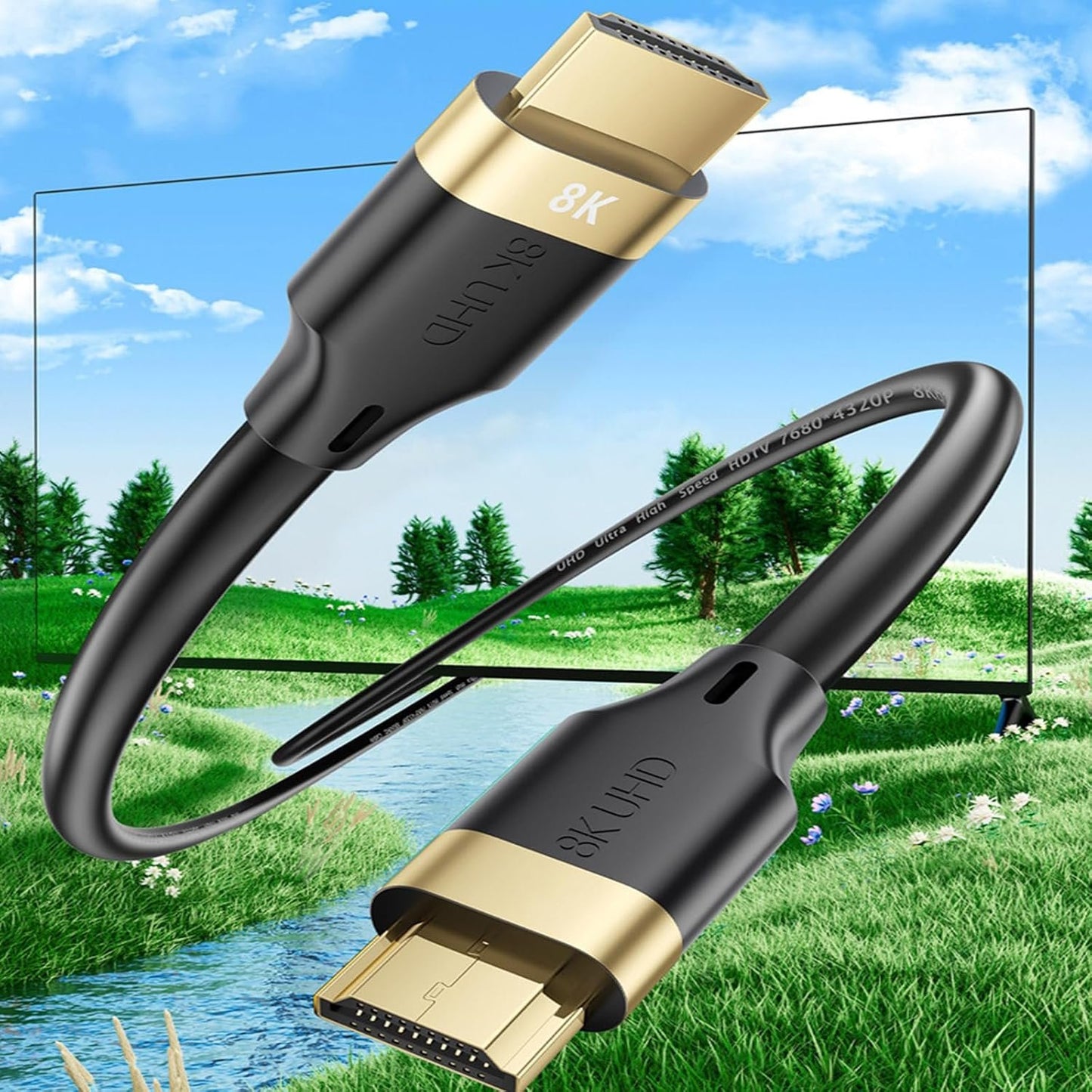 SYJHHWGS 8K60hz 2.1 Video Extension Cable Clearly 3D Visual For Gaming & Streaming PC And Consoles Compatible