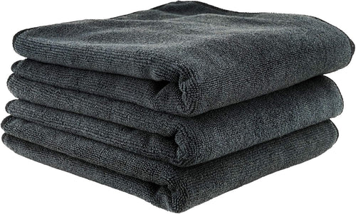 Chemical Guys MIC35303 Workhorse Professional Grade Microfiber Towel, Black, (Safe for Car Wash, Home Cleaning & Pet Drying Cloths) 16" x 16", Pack of 3
