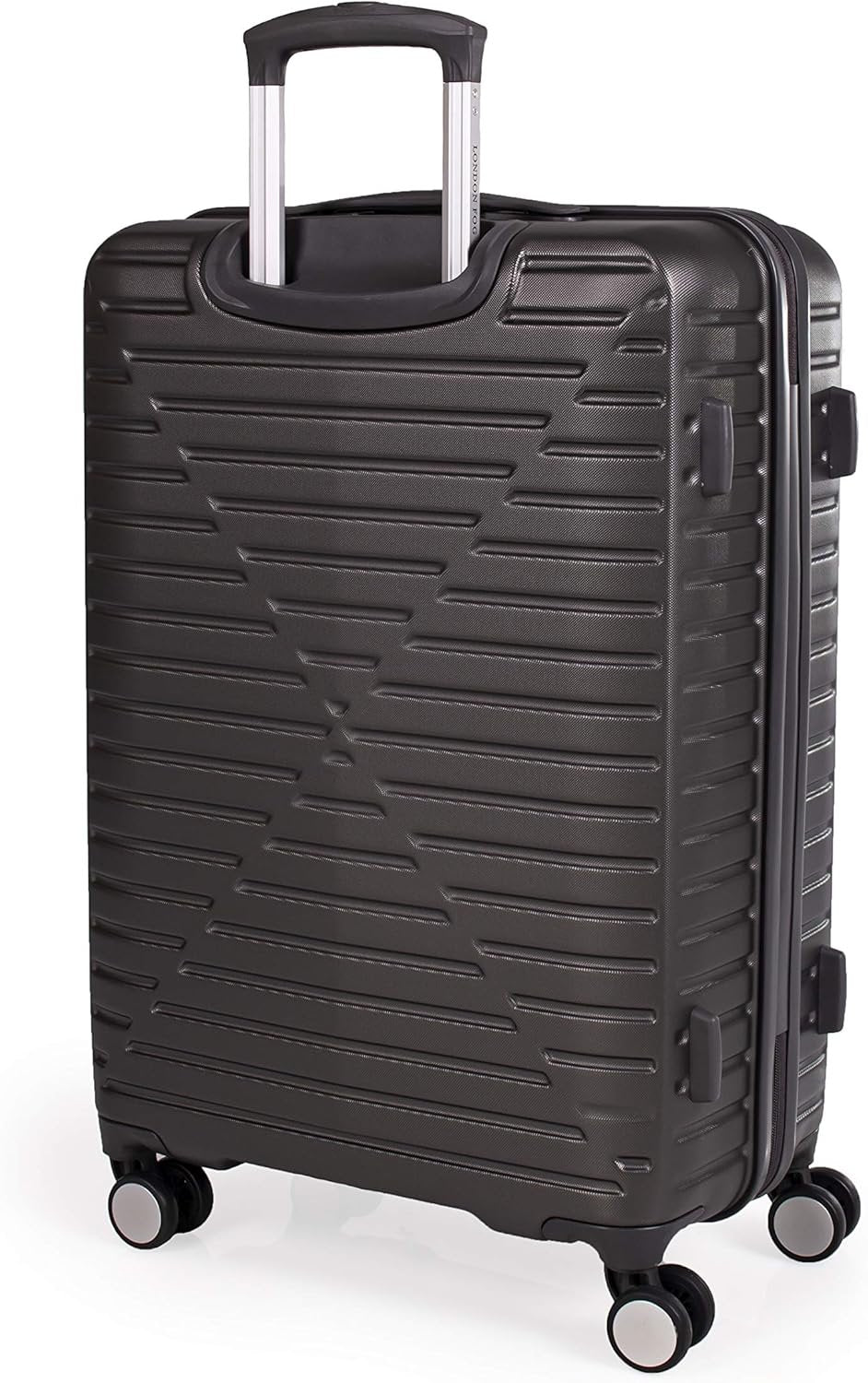 london Fog ABS Hard Case - 8 Wheel Spinner Travel Luggage | Telescopic Drag Handle | TSA Security Locks LFL005, dark grey, Cavendish