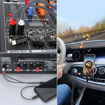 Lightning to RCA Cable Audio Aux Adapter, Stereo Y Splitter Adapter for Select iPhone, iPad and iPod Models for Power Amplifier, Car, Home Theater, Speaker and More (6FT)