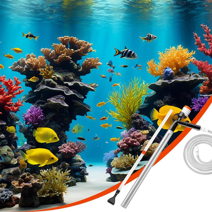 Vacuum Gravel Cleaner Kit | Aquarium Gravel Cleaner Water Changer, Fish Tank Cleaner Vacuum For Gravel And Sand Cleaning | Essential Tool For Aquarium Maintenance