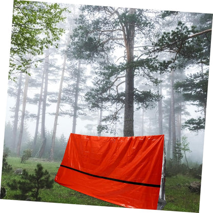 BESPORTBLE Emergency Tent Car Emergency Space Blanket Outdoor Blanket Fan Bed Pe Tear-Resistant Material Orange