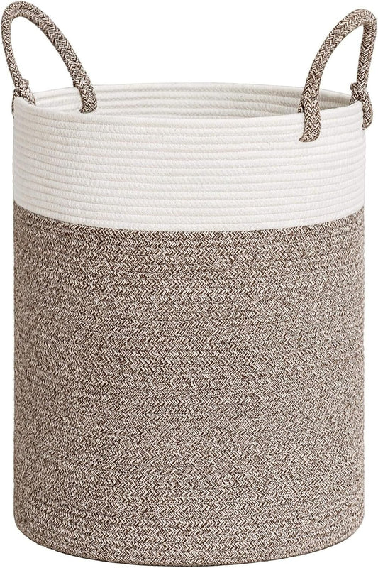 INDRESSME Extra Large Laundry Basket,Woven Laundry Hamper with Handles,Baskets Storage Organization for Blanket Home Décor,Tall Rope Storage Basket for Towels, Pillows,16 x 20 inches