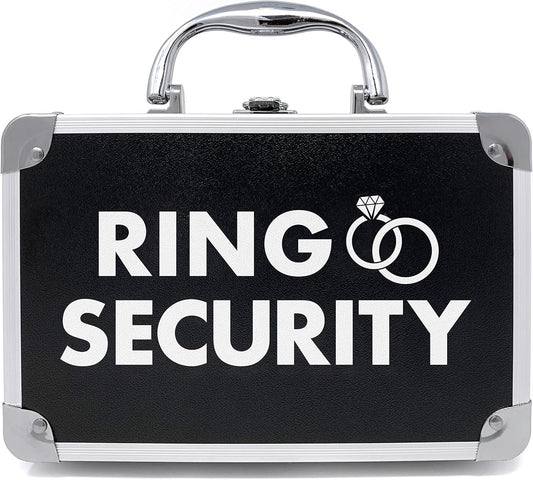 THE RING LEGEND Ring Security Ring Bearer Briefcase with Padded Slits to Hold Rings - Ring Bearer Gifts - Wedding Ring Security Case for Kids - Special Agent Ring Bearer Box Boys Security