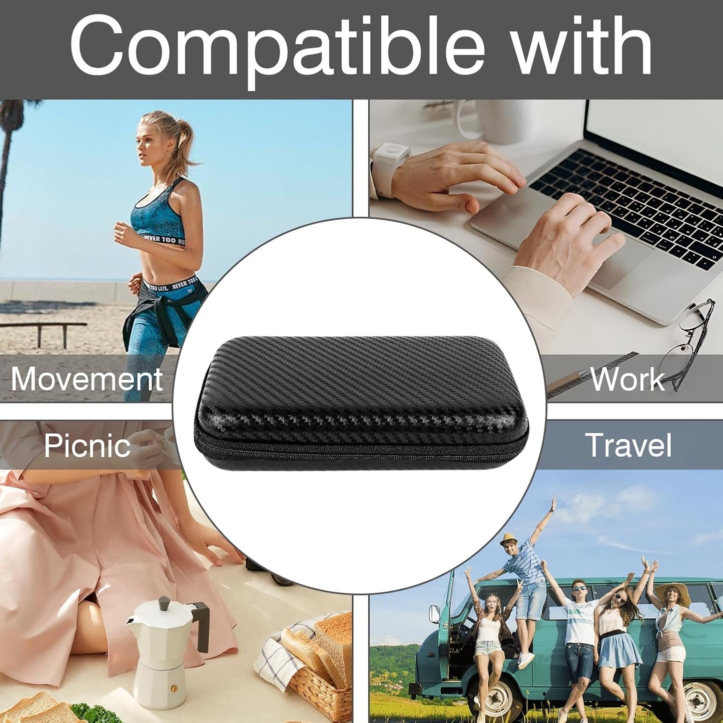 TOCCOOL Portable Solar Charger Storage Box, Black, Compatible with Solar Power Banks, Storage Case