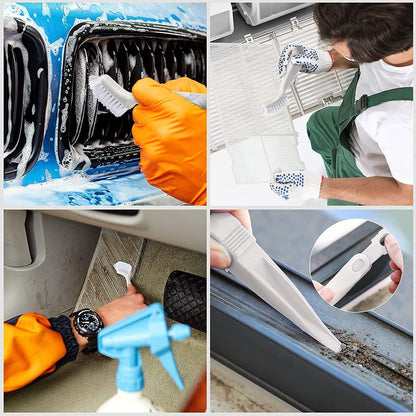 DABOBOTOOL4 Pieces Cleaning Brush Small Scrub Brush for Cleaning Bottle Sink Kitchen Brush, Edge Corner Grout Bathroom Cleaning Brushes, Sliding Door or Window Cleaning Brush