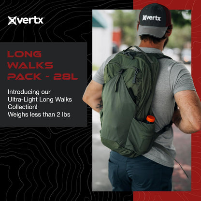 Vertx Long Walks Pack 28L Tactical Backpack Concealed Carry EDC Gear Bag for CCW, Travel, Work, Hiking, Outdoors, It's Black, Black