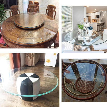 YUEKOPOU piano del tavolo da pranzo in vetro temperato.pian Round Clear Glass Table Top - 8mm Thick Toughened Explosion-Proof Glass for Dining Tables(75CM(30INCH))