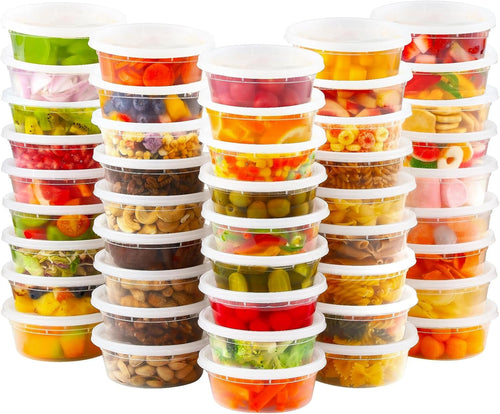 AOZITA 36 Sets 8 oz Plastic Deli Food Containers With Lids, Airtight Food Storage Containers, Freezer/Dishwasher/Microwave Safe, Soup Containers For Takeout Meal Prep Storage