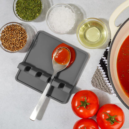 Silicone Utensil Rest with Drip Pad for Multiple Utensils, Heat-Resistant, BPA-Free Spoon Rest & Spoon Holder for Stove Top, Kitchen Utensil Holder for Spoons, Ladles, Tongs & More - by Zulay