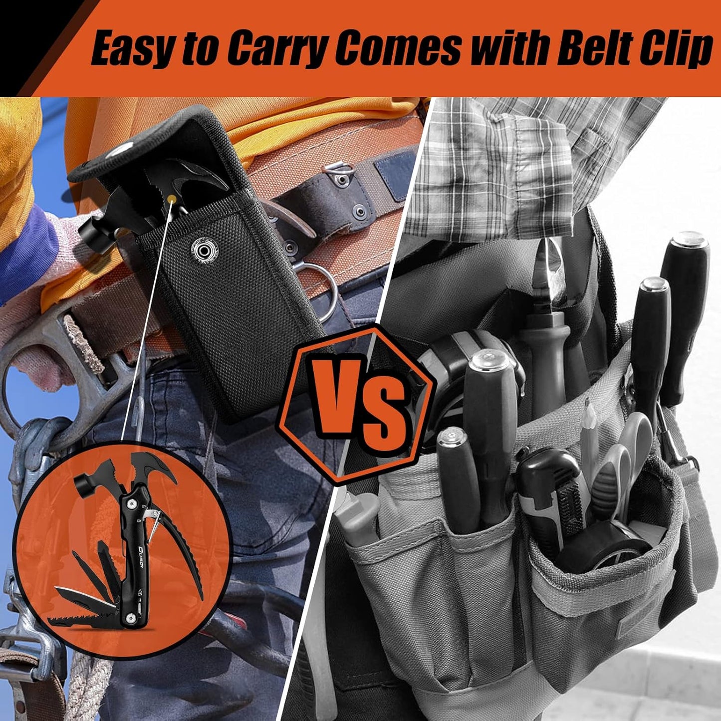 Dusor Father‘s Day Gifts from Daughter Wife Son 12 in 1 Hammer Multitool, Gifts for Men, Birthday Anniversary Father‘s Day Gift for Godfather Boyfriend Husband Him, Gadgets for Men Who Wants Nothing