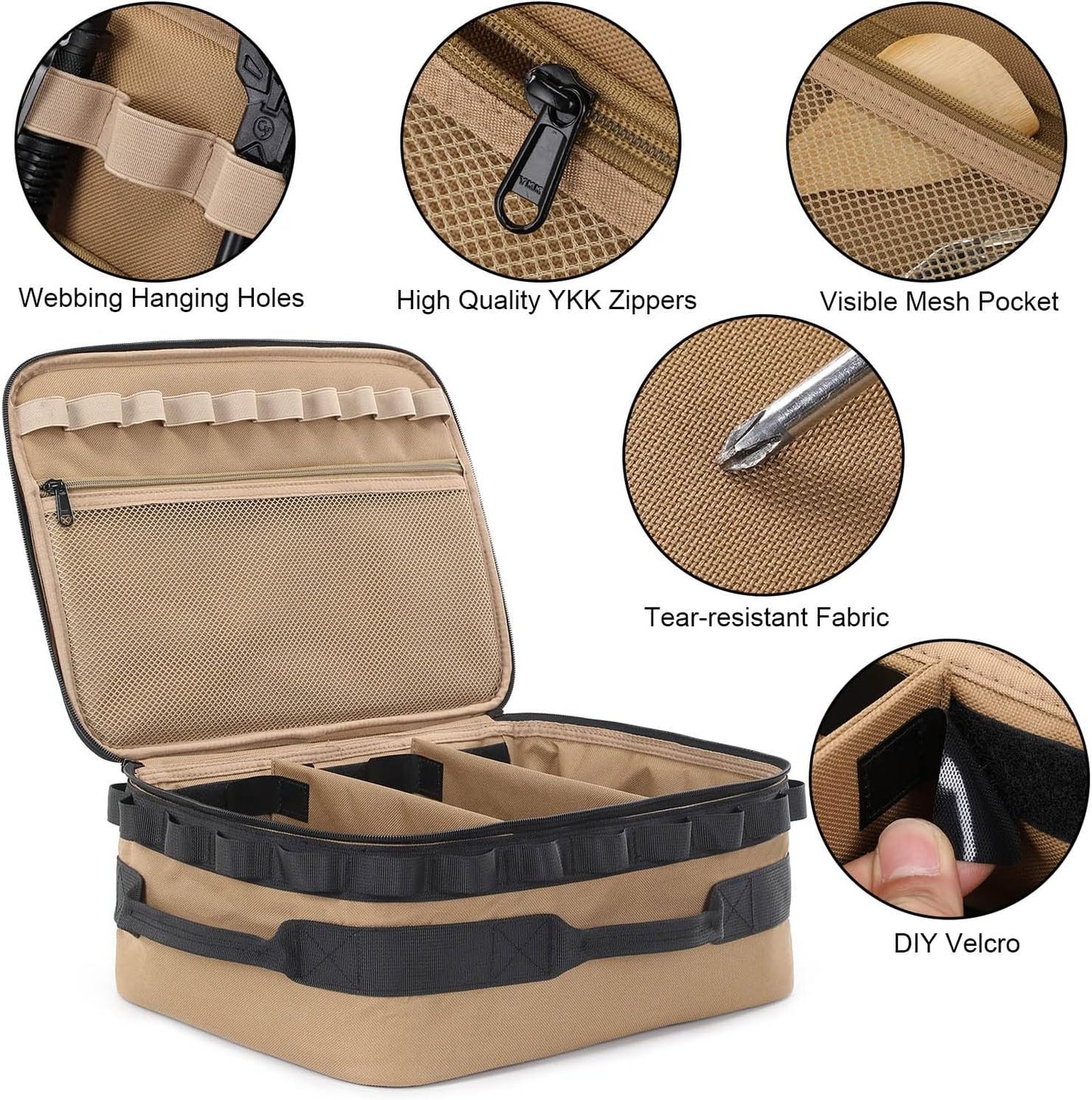 SEPWIK Tactical Camping Storage Bag Outdoor Utility Tote Bag Cookware Carry Bag Multifunctional Tool Storage Bag Trunk Organizer for Travel, Hiking, Picnic, Trekking, RV