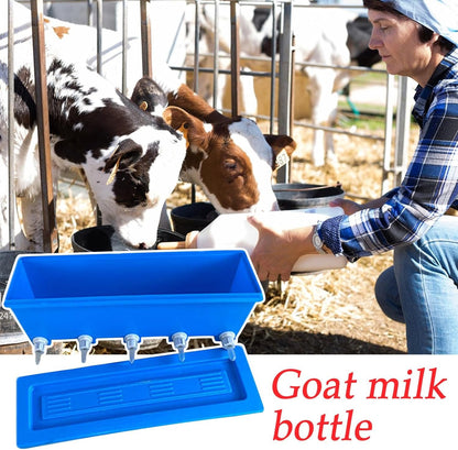 Lamb Milk Feeder | Nursing Lamb Multi-Pacifier Bucket Milk Bottle - Easy to Clean Reusable Livestock Drinking & Watering Supplies, Goat Feeder for Farm Animal