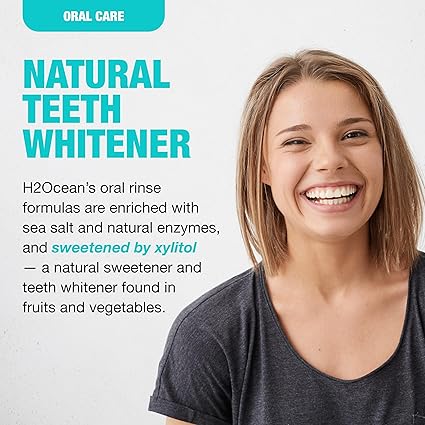 H2Ocean Healing Rinse Natural Sea Salt Oral Care - Mouth Rinse for Oral Care - Great for Piercings, Sore Throats & Gum Health - Alcohol- & Fluoride-Free Mouthwash - Arctic Ocean Mint, 16 oz Visit the H2Ocean Store