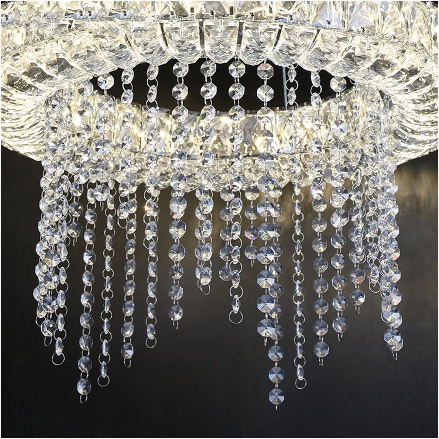 Lampadario del soffitto, Lampada lampadario a LED, lampadario a LED dimmebili Crystal Smart Lighting Compatible con Sala da Pranzo Lampada da soggio