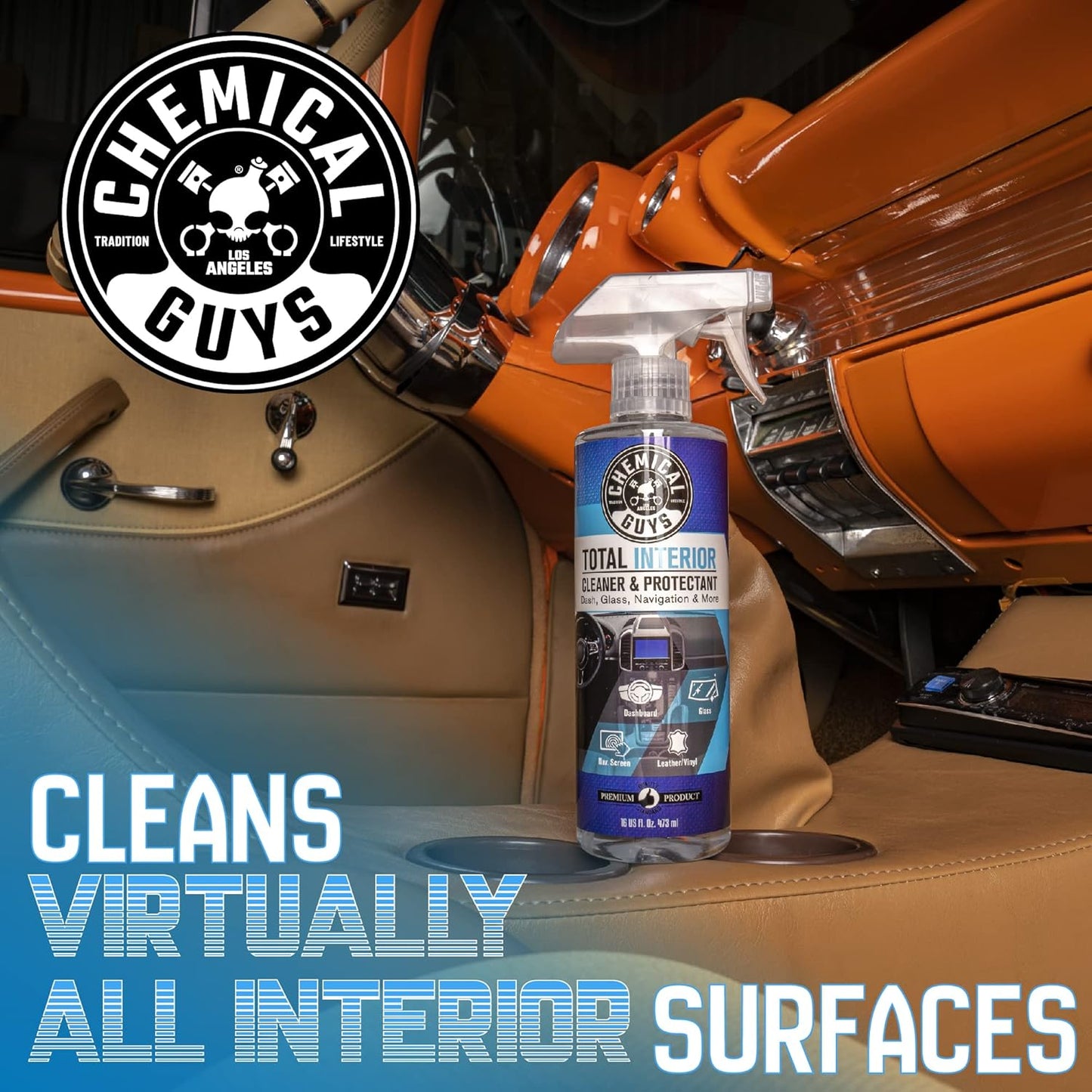 Chemical Guys Total Interior Cleaner & Protectant, Safe for Cars, Trucks, SUVs, Motorcycles, RVs & More, 473 ml