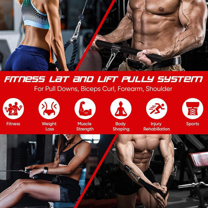 Cable Pulley System Gym Upgraded Home Strength Training Equipment Workout Accessories LAT Pull Down Fitness for Triceps Pull Down Biceps Curl Back Forearm Shoulder