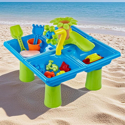 Sand And Water Table, Educational Sensory Playset, 17.72x17.72in Beach Toys Boys Girls, Bath Game Accessories, Fun Backyard Indoor Garden Toy for Learning Creative Play