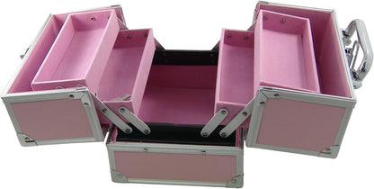 DynaSun BS35 Beauty Case Make Up Nail Art Jewellery Holder, Pink, pink, Travel Beauty Cases