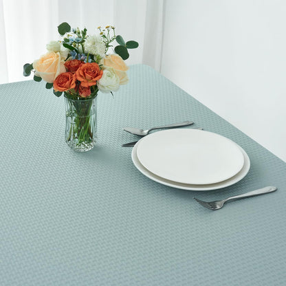 maxmill Rectangle Tablecloth Weaved Pattern Waterproof Spillproof Wrinkle Free Table Cloth, Kitchen Dining Tabletop Decoration, Fabric Table Cover for Holiday Parties, 52 x 108 Inch, Dusty Blue
