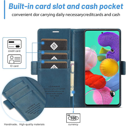 GoshukunTech for Samsung Galaxy A51 Case,for Galaxy A51 Wallet Case,Flip Leather Wallet Cover with Card Holder Cash Pocket Magnetic Closure[ Blue ]