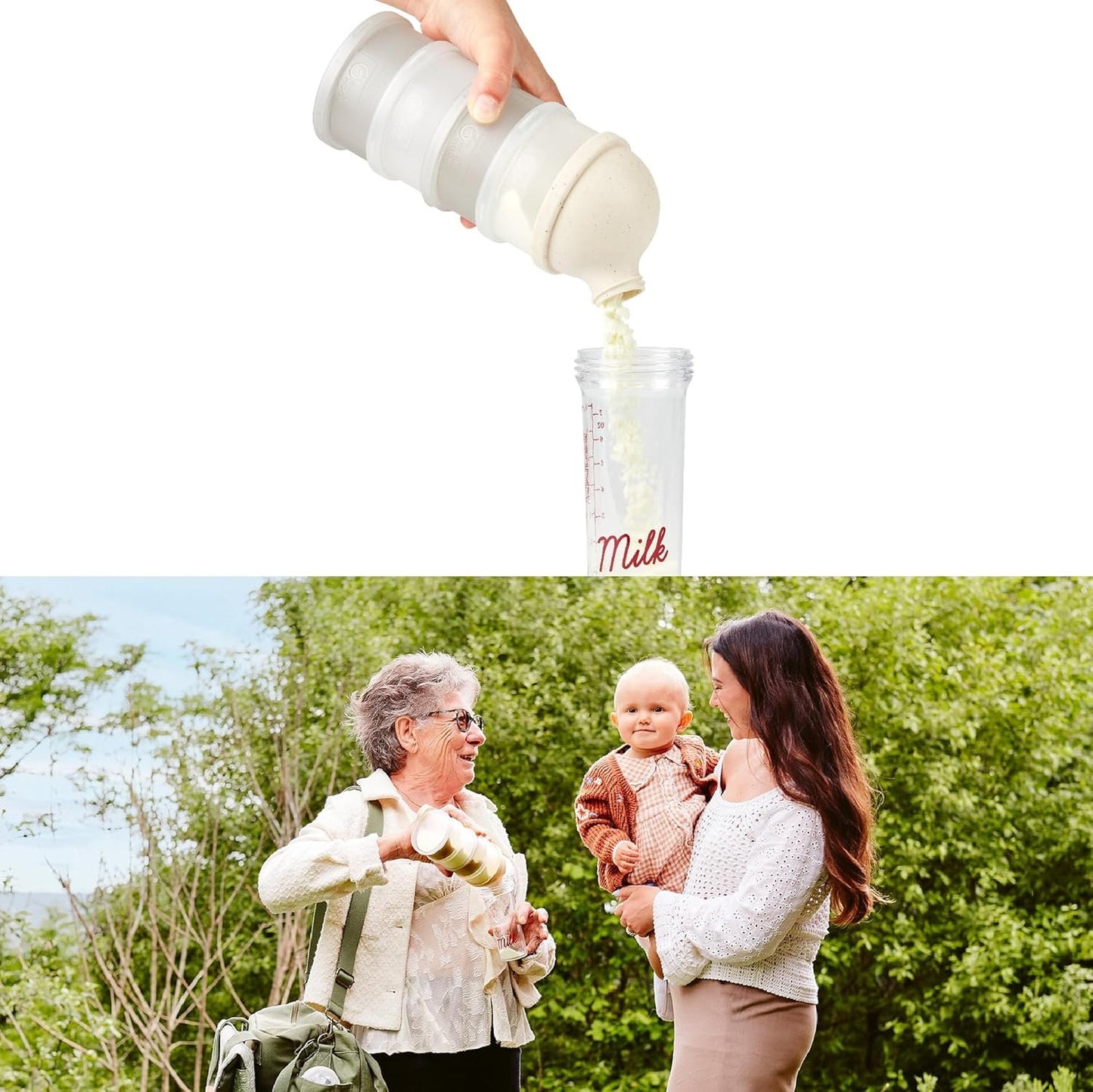 Babymoov Babydose Formula Dispenser On-the-Go, BPA-Free Baby Formula and Snack Container, Travel Essential, 4 Airtight Compartments, XL Capacity, Ergonomic, Dishwasher-Safe, Made in France, Beige