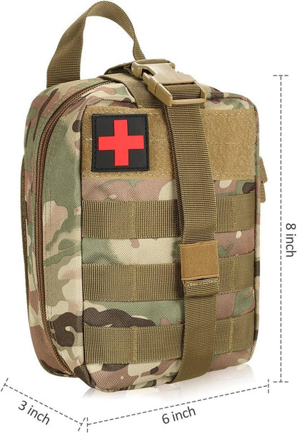 ifak molle First aid Bag EMT Tactical Pouches Rip-Away Medical Pouch Utility Rescue Emergency Trauma Accessories Tools Bag Military Belt Pouch (camo)