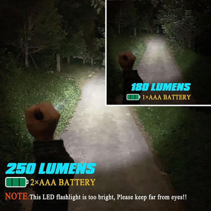 Mini Flashlight Small Flashlights LED Powerful High Lumens Tactical Pen Light with Clip,3 Modes Slim Portable Pocket Compact Torch for Emergency Inspection AAA Battery Water-Resistant (3.4 & 5.2 inch)
