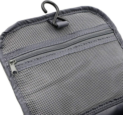 Travel Beauty Case Men Women Hanging Toiletry Bag Travel Bag with Hook Waterproof Portable Travel Organizer Clutch Make Up Cosmetic Makeup, grey