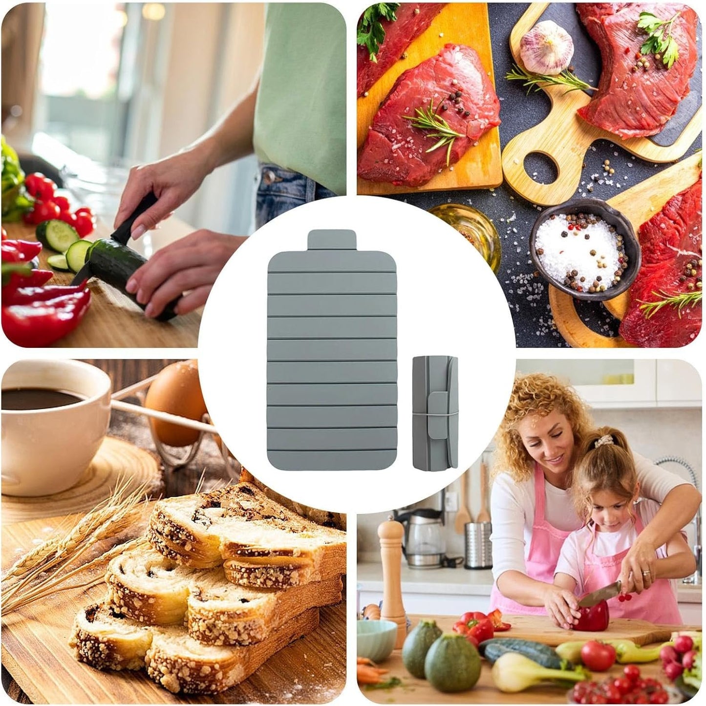 Cutting Pad for Meat - Reusable Meat Cutting Board | Foldable Camping Accessories, Food Prep Tool for Outdoor Picnic, Rv Cooking