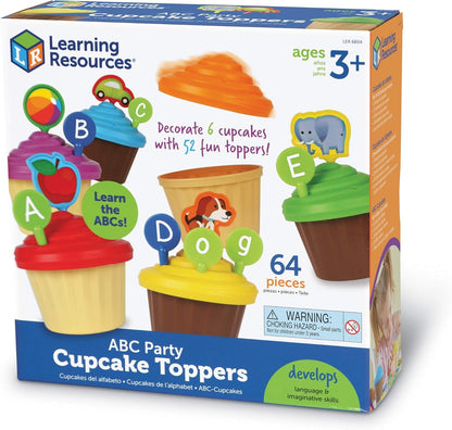 Learning Resources ABC Cupcake Party Toppers, Homeschool, Early Alphabet Learning, Sorting Cupcake Letters, Vocabulary Toy, Cupcakes, Ages 3+