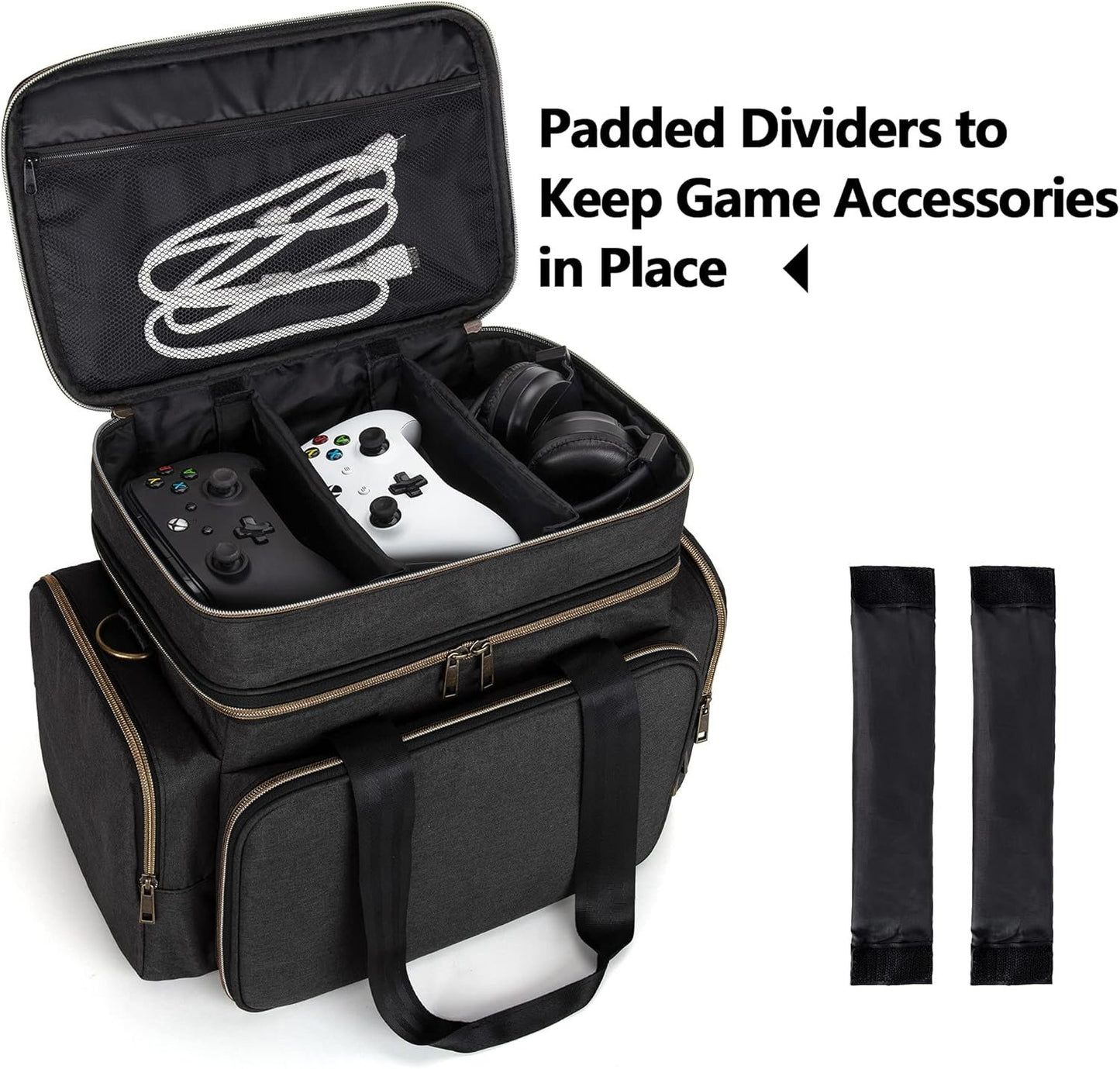 Trunab Console Travel Bag Compatible with Xbox Series X, Carrying Case with Multiple Storage Pockets for Xbox Controllers, Headset, Portable Hard Disk and More Accessories, Black (Patented Design)