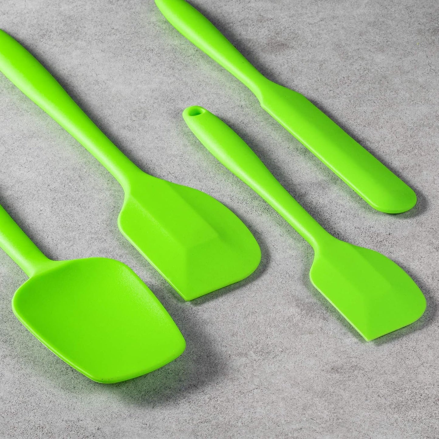 4 Piece Silicone Spatula Set, Flexible Heat Resistant Non-Scratch Baking Cooking Rubber Spatulas with Stainless Steel Core, Green